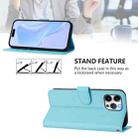 For iPhone 12 Pro Max Skin Feel Solid Color Leather Phone Case with Lanyard(Sky Blue) - 3