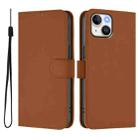For iPhone 12 mini Skin Feel Solid Color Leather Phone Case with Lanyard(Brown) - 2
