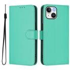 For iPhone 12 mini Skin Feel Solid Color Leather Phone Case with Lanyard(Green) - 2