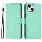 For iPhone 12 mini Skin Feel Solid Color Leather Phone Case with Lanyard(Mint Green) - 2