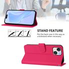 For iPhone 12 mini Skin Feel Solid Color Leather Phone Case with Lanyard(Rose Red) - 3