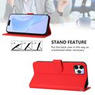 For iPhone 11 Pro Max Skin Feel Solid Color Leather Phone Case with Lanyard(Red) - 3