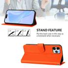 For iPhone 11 Pro Max Skin Feel Solid Color Leather Phone Case with Lanyard(Orange) - 3