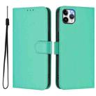 For iPhone 11 Pro Max Skin Feel Solid Color Leather Phone Case with Lanyard(Green) - 2