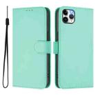 For iPhone 11 Pro Max Skin Feel Solid Color Leather Phone Case with Lanyard(Mint Green) - 2