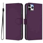 For iPhone 11 Pro Max Skin Feel Solid Color Leather Phone Case with Lanyard(Violet) - 2