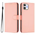 For iPhone 11 Skin Feel Solid Color Leather Phone Case with Lanyard(Pink) - 2