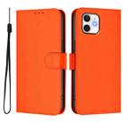 For iPhone 11 Skin Feel Solid Color Leather Phone Case with Lanyard(Orange) - 2