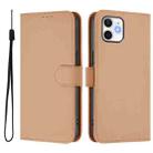 For iPhone 11 Skin Feel Solid Color Leather Phone Case with Lanyard(Nude) - 2