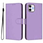 For iPhone 11 Skin Feel Solid Color Leather Phone Case with Lanyard(Lavender Purple) - 2