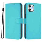 For iPhone 11 Skin Feel Solid Color Leather Phone Case with Lanyard(Lake Blue) - 2