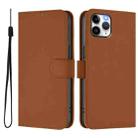 For iPhone 11 Pro Skin Feel Solid Color Leather Phone Case with Lanyard(Brown) - 2