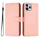 For iPhone 11 Pro Skin Feel Solid Color Leather Phone Case with Lanyard(Pink) - 2