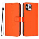 For iPhone 11 Pro Skin Feel Solid Color Leather Phone Case with Lanyard(Orange) - 2