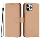 For iPhone 11 Pro Skin Feel Solid Color Leather Phone Case with Lanyard(Nude) - 2
