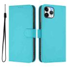 For iPhone 11 Pro Skin Feel Solid Color Leather Phone Case with Lanyard(Lake Blue) - 2