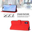 For iPhone XS / X Skin Feel Solid Color Leather Phone Case with Lanyard(Red) - 3