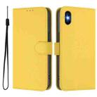 For iPhone XS / X Skin Feel Solid Color Leather Phone Case with Lanyard(Lemon Yellow) - 2