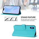 For iPhone XS / X Skin Feel Solid Color Leather Phone Case with Lanyard(Lake Blue) - 3