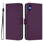 For iPhone XS / X Skin Feel Solid Color Leather Phone Case with Lanyard(Violet) - 2