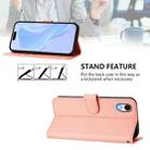 For iPhone XR Skin Feel Solid Color Leather Phone Case with Lanyard(Pink) - 3