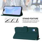 For iPhone XR Skin Feel Solid Color Leather Phone Case with Lanyard(Dark Green) - 3
