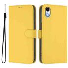 For iPhone XR Skin Feel Solid Color Leather Phone Case with Lanyard(Lemon Yellow) - 2