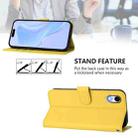 For iPhone XR Skin Feel Solid Color Leather Phone Case with Lanyard(Lemon Yellow) - 3