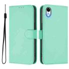 For iPhone XR Skin Feel Solid Color Leather Phone Case with Lanyard(Mint Green) - 2