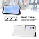 For iPhone XR Skin Feel Solid Color Leather Phone Case with Lanyard(White) - 3