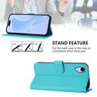 For iPhone XR Skin Feel Solid Color Leather Phone Case with Lanyard(Lake Blue) - 3