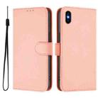 For iPhone XS Max Skin Feel Solid Color Leather Phone Case with Lanyard(Pink) - 2