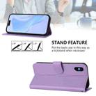 For iPhone XS Max Skin Feel Solid Color Leather Phone Case with Lanyard(Lavender Purple) - 3