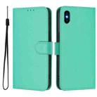 For iPhone XS Max Skin Feel Solid Color Leather Phone Case with Lanyard(Green) - 2