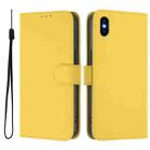 For iPhone XS Max Skin Feel Solid Color Leather Phone Case with Lanyard(Lemon Yellow) - 2