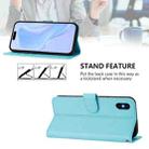 For iPhone XS Max Skin Feel Solid Color Leather Phone Case with Lanyard(Sky Blue) - 3