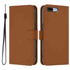 For iPhone 8 Plus / 7 Plus Skin Feel Solid Color Leather Phone Case with Lanyard(Brown) - 2