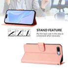 For iPhone 8 Plus / 7 Plus Skin Feel Solid Color Leather Phone Case with Lanyard(Pink) - 3