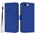 For iPhone 8 Plus / 7 Plus Skin Feel Solid Color Leather Phone Case with Lanyard(Dark Blue) - 2