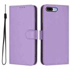 For iPhone 8 Plus / 7 Plus Skin Feel Solid Color Leather Phone Case with Lanyard(Lavender Purple) - 2