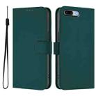 For iPhone 8 Plus / 7 Plus Skin Feel Solid Color Leather Phone Case with Lanyard(Dark Green) - 2