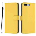 For iPhone 8 Plus / 7 Plus Skin Feel Solid Color Leather Phone Case with Lanyard(Lemon Yellow) - 2