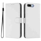 For iPhone 8 Plus / 7 Plus Skin Feel Solid Color Leather Phone Case with Lanyard(White) - 2