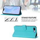 For iPhone 8 Plus / 7 Plus Skin Feel Solid Color Leather Phone Case with Lanyard(Lake Blue) - 3