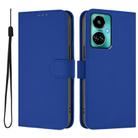 For Tecno Camon 19 / 19 Pro 5G Skin Feel Solid Color Leather Phone Case with Lanyard(Dark Blue) - 2