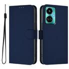 For Tecno Camon 19 / 19 Pro 5G Skin Feel Solid Color Leather Phone Case with Lanyard(Navy Blue) - 2
