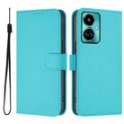 For Tecno Camon 19 / 19 Pro 5G Skin Feel Solid Color Leather Phone Case with Lanyard(Lake Blue) - 2