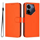 For Tecno Camon 20 Pro 4G Skin Feel Solid Color Leather Phone Case with Lanyard(Orange) - 2