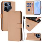 For Tecno Camon 20 Pro 4G Skin Feel Solid Color Leather Phone Case with Lanyard(Nude) - 1