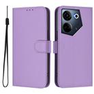 For Tecno Camon 20 Pro 4G Skin Feel Solid Color Leather Phone Case with Lanyard(Lavender Purple) - 2